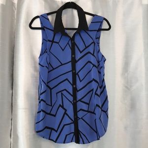 Lush top with cut outs at shoulder with collar.